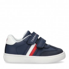 TOMMY HILFIGER Stripes Low Cut Velcro Sneakers T1X9-33840-1269X007 μπλε